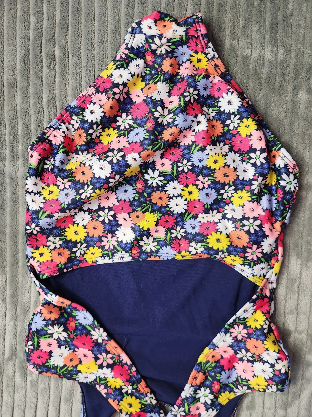 GAP Kids Floral One-Piece Swimsuit - Navy Multicolor youth S